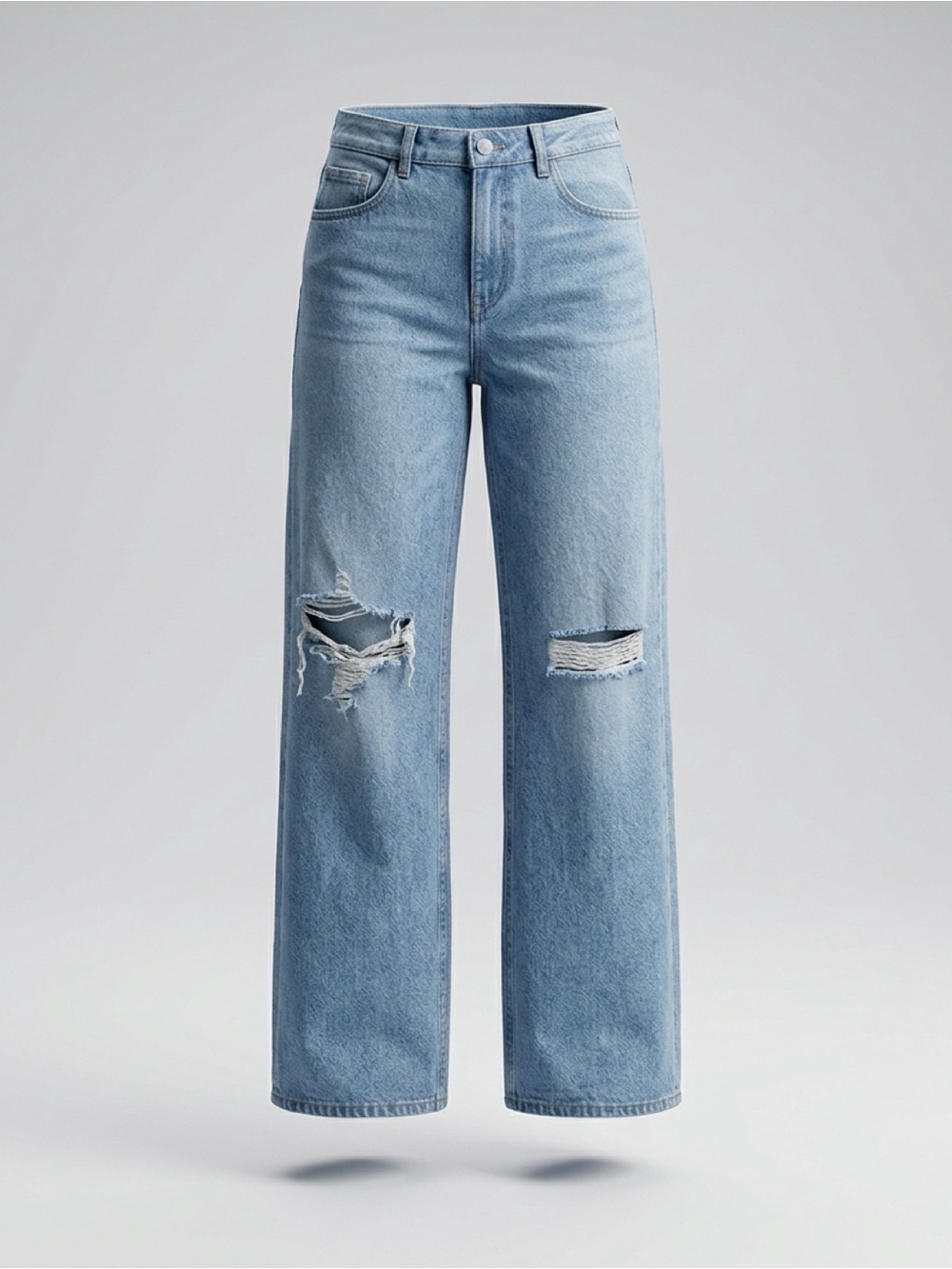 Mango Low-rise Light Blue Wide-Leg Jeans
